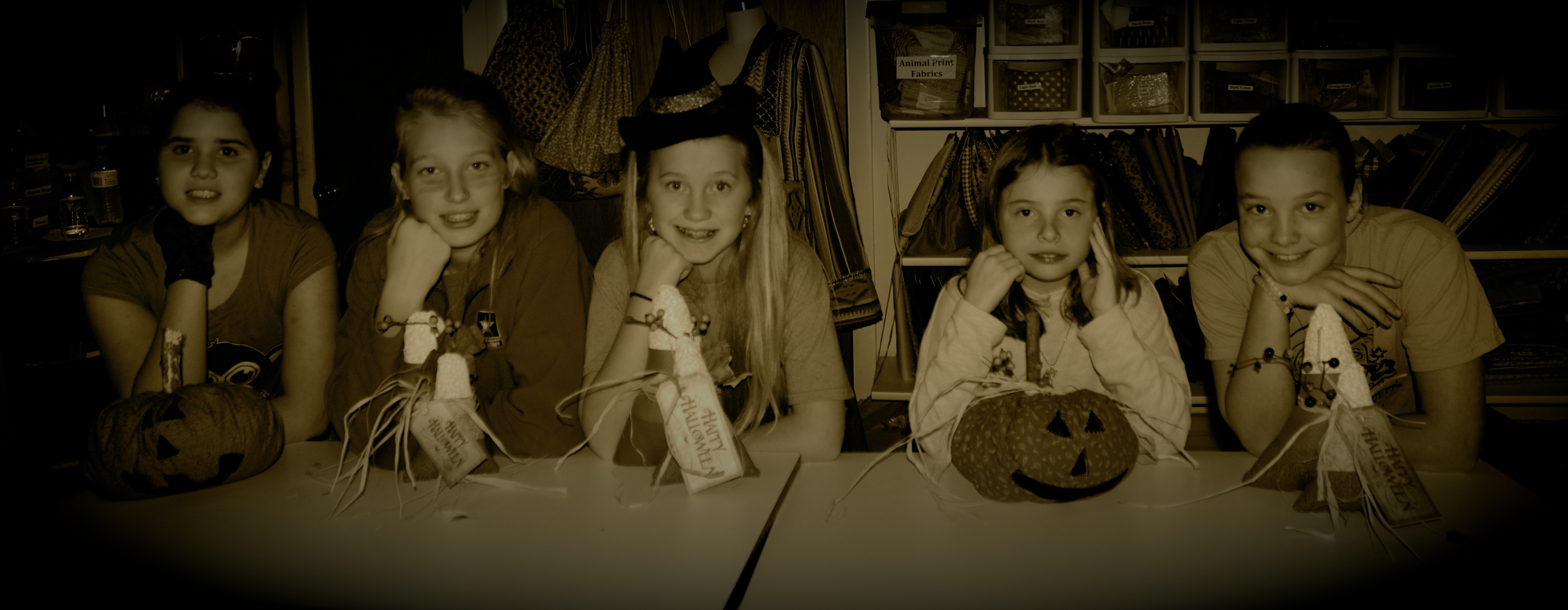 Our Junior Monday night class showing their Halloween Crafts they made during our in-class Halloween party! No extra hidden fees - our in-class parties are all included in our program.