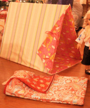 American girl doll tent and sleeping bag