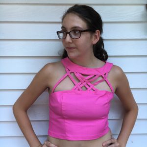 DIY hot pink crop top