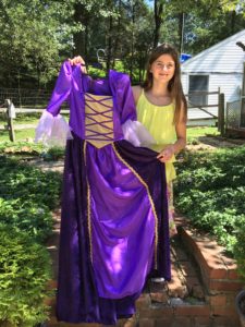 11 Year old Julia designs and sews a queen's gown for her mom to wear at the PA Renaissance Fair!