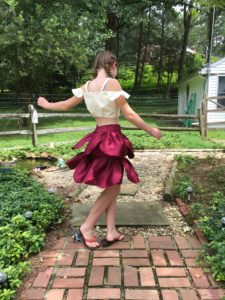 DIY sewing transformation bridal dress to a skirt