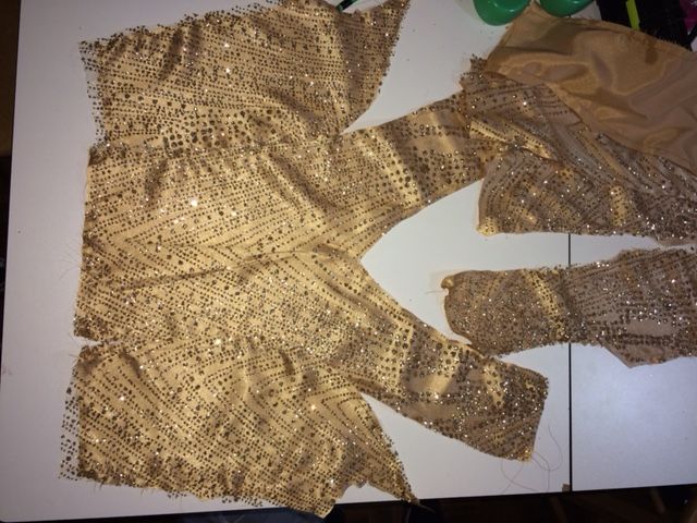 gold sheer fabric for a prom gown