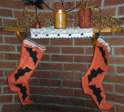 A handmade and easy to sew Halloween-themed stockings