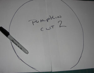 A pattern for a handmade Halloween tapestry pumpkin that is easy to sew