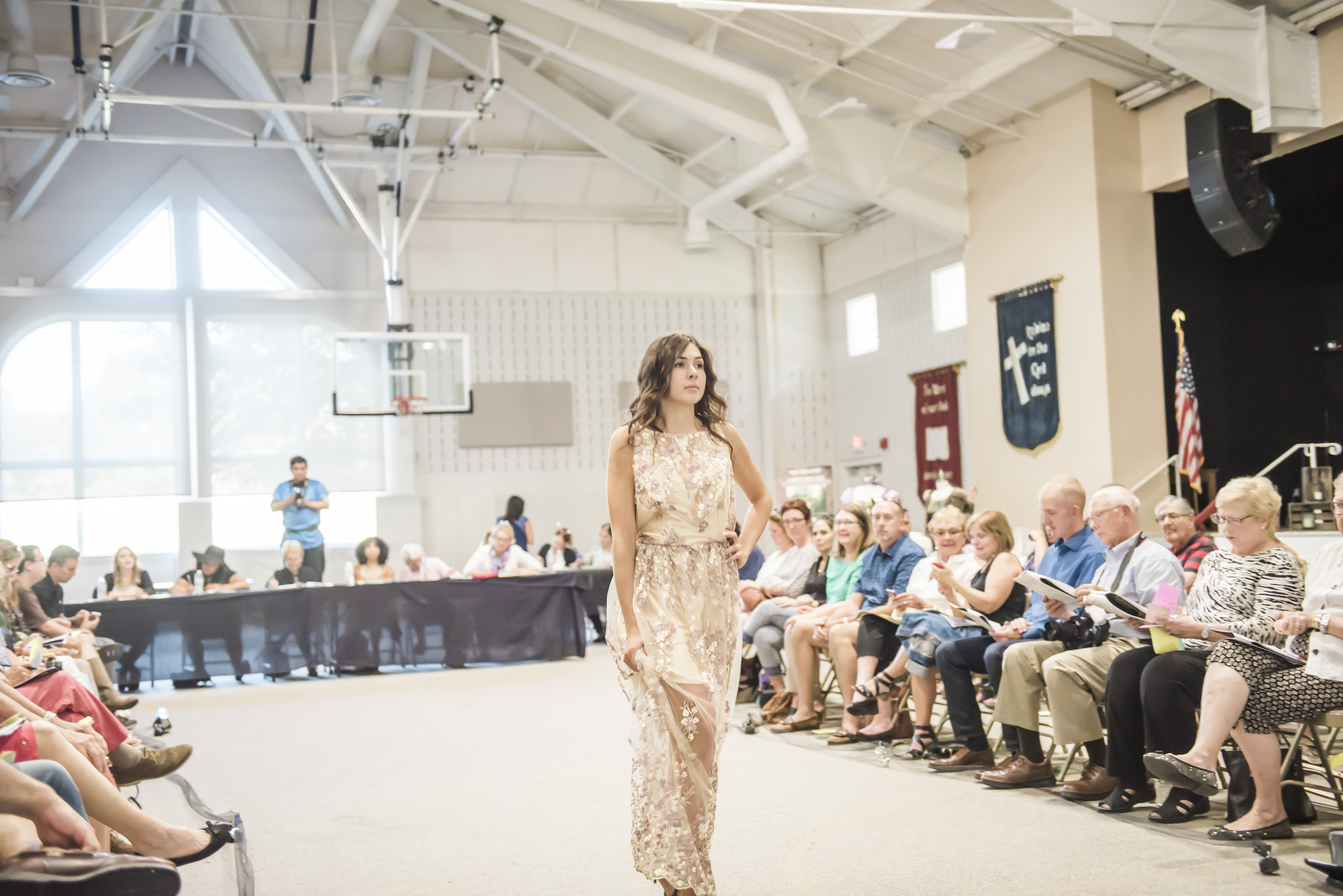 Sarah at 2017 Love to Sew fashion Show, Gown, looks, fashion show, love to sew studio