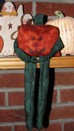 diy shelf sitter fabric pumpkin doll