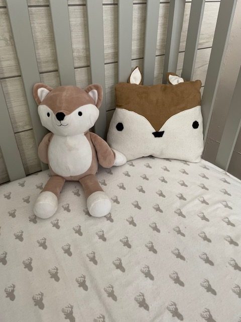 fox woodland pillow for a nursery