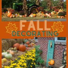 fall decorating with tractor pumpkin gourds fall sign