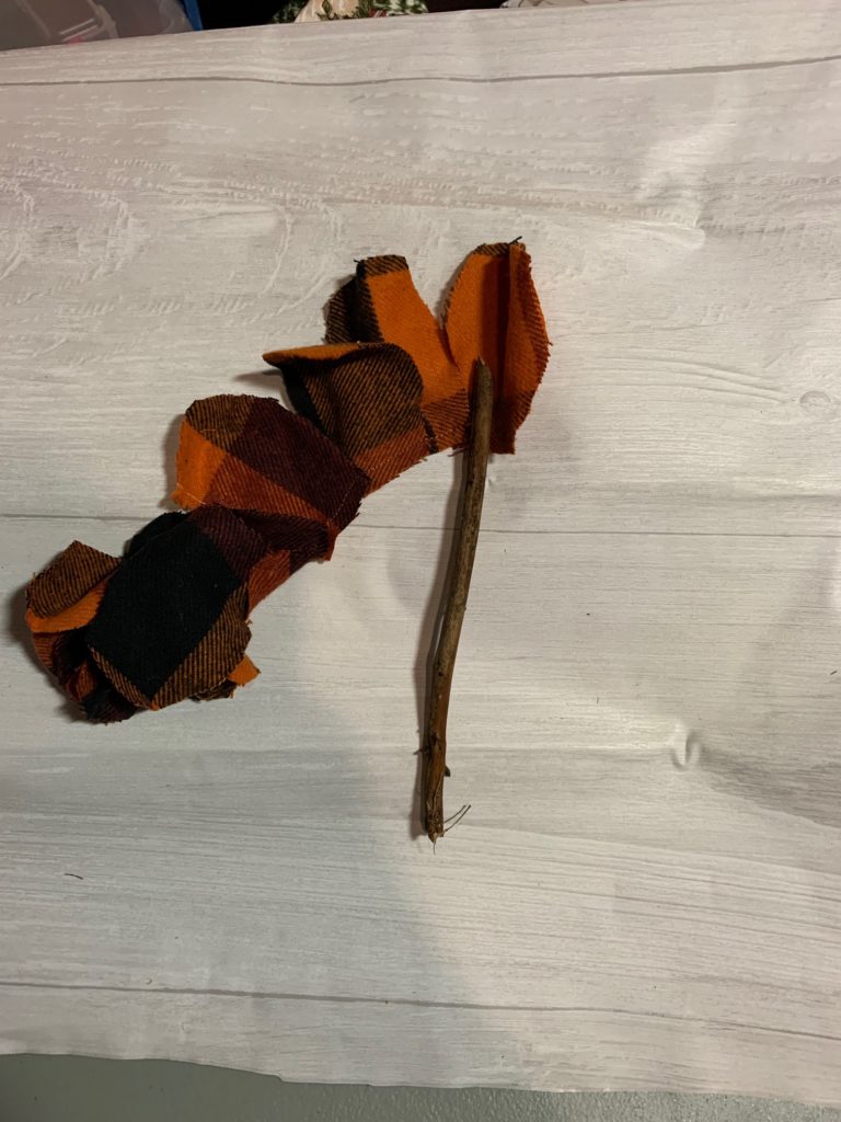 Fall rose roll petals on stick