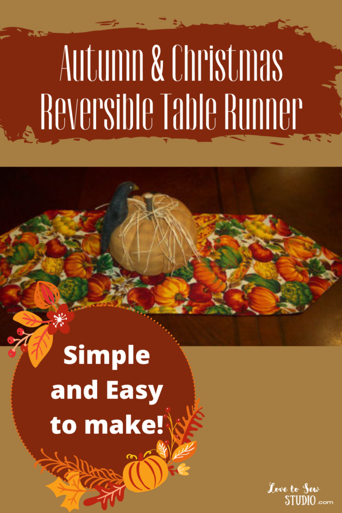 Two sides one side fall and the other winter made into one table runner