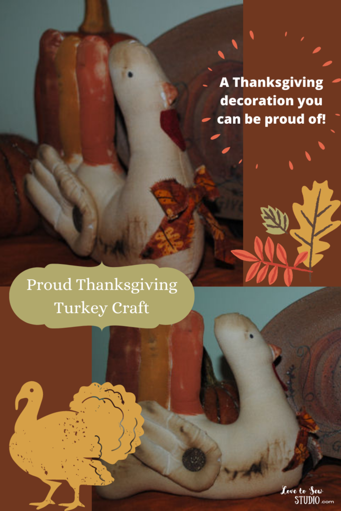 turkey made out of fabric that sits on table