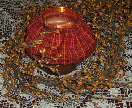 candle ring made out of fall fabric