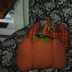 Orange fabric pumpkins