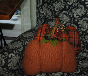 Orange fabric pumpkins