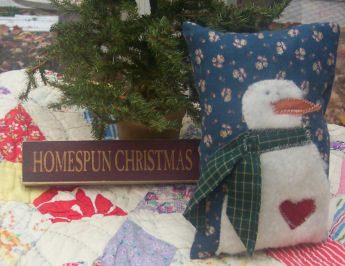 snowman added to pillow all made from fabric