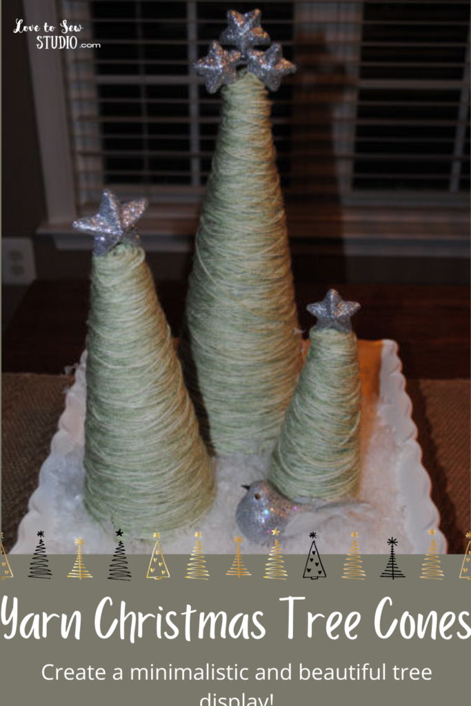 Green yarn wrapped around a cone