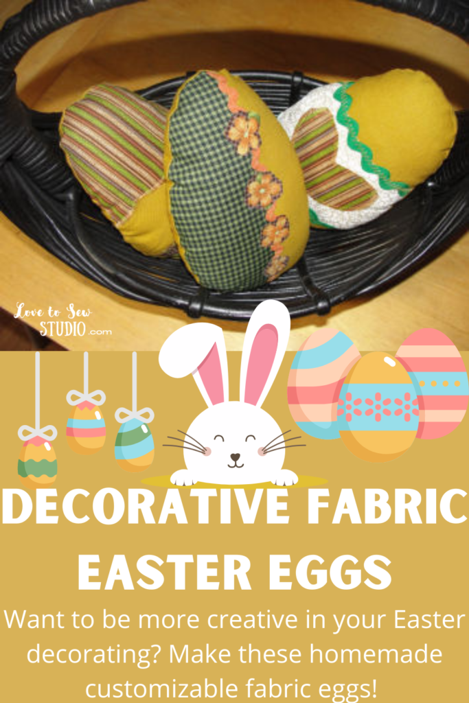Fabric eggs decorated for easter