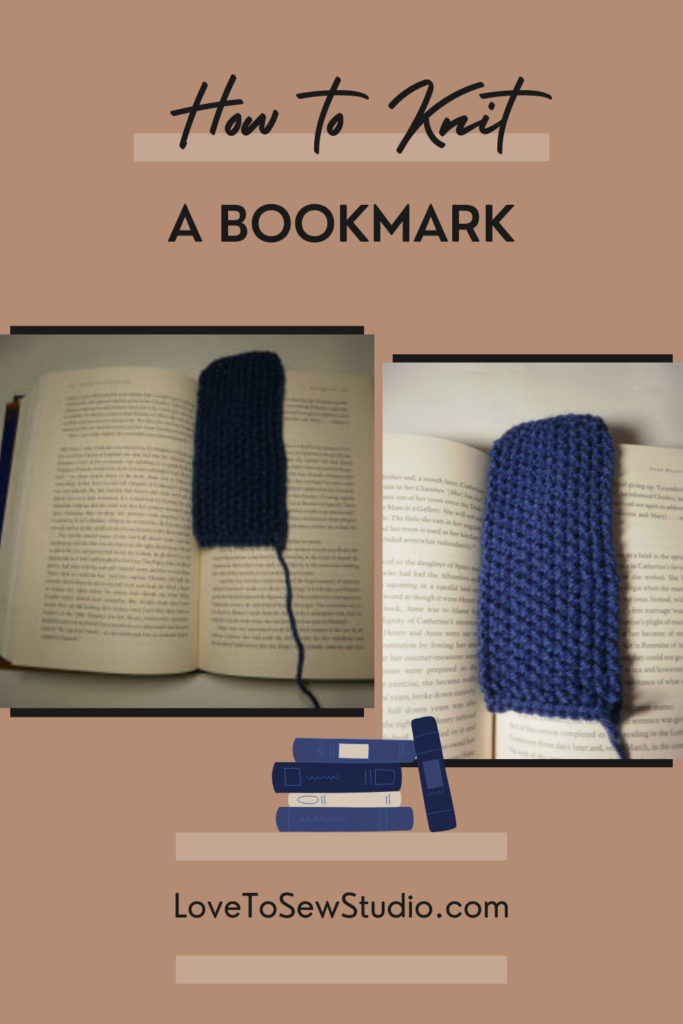 knitted blue bookmark