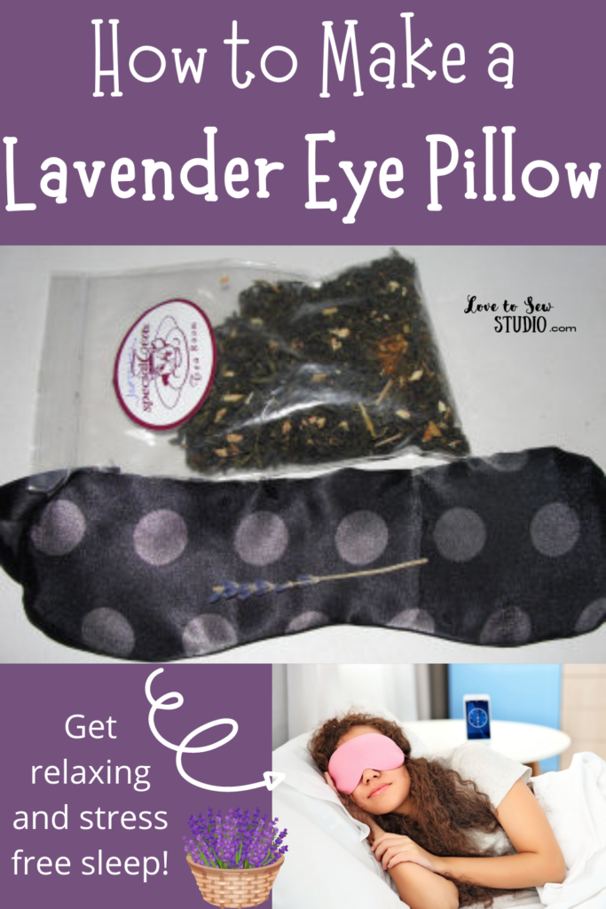 lavender sewn into an eye mask for sleeping