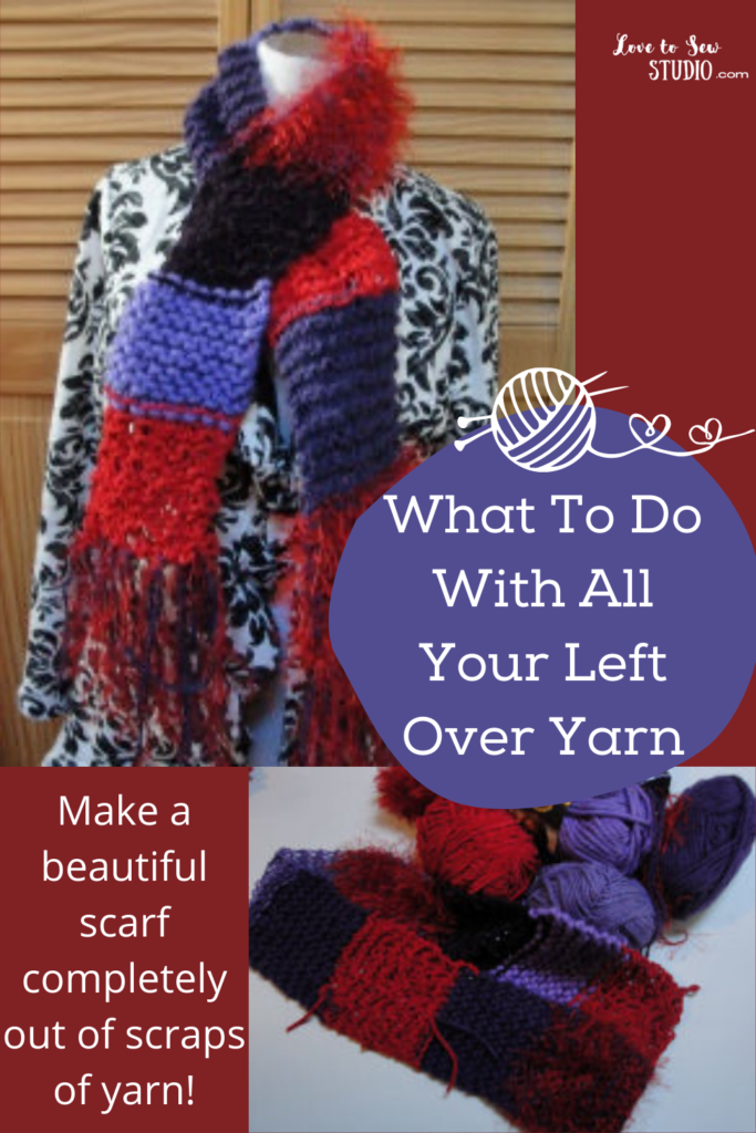 knitting a scarf that uses all of the extra yarn scraps