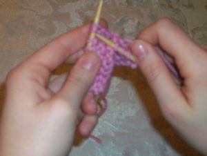 learning how to knit two things together