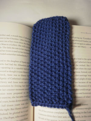 knitted blue bookmark