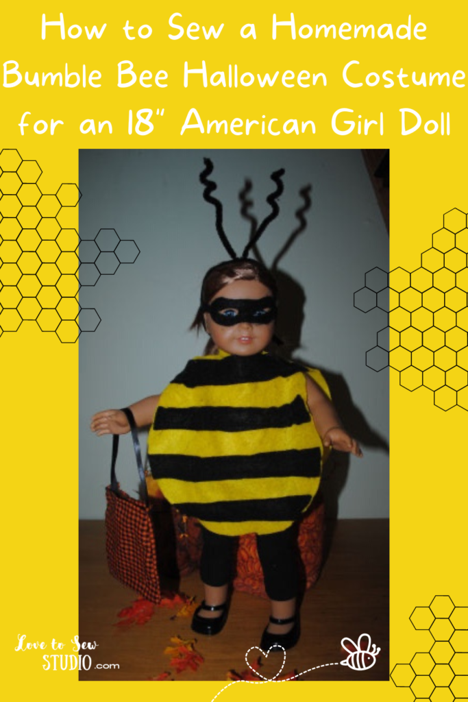 bumble bee american girl doll costume made from felt