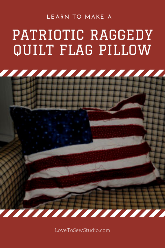 fabric quilt pillow to look like an american flag