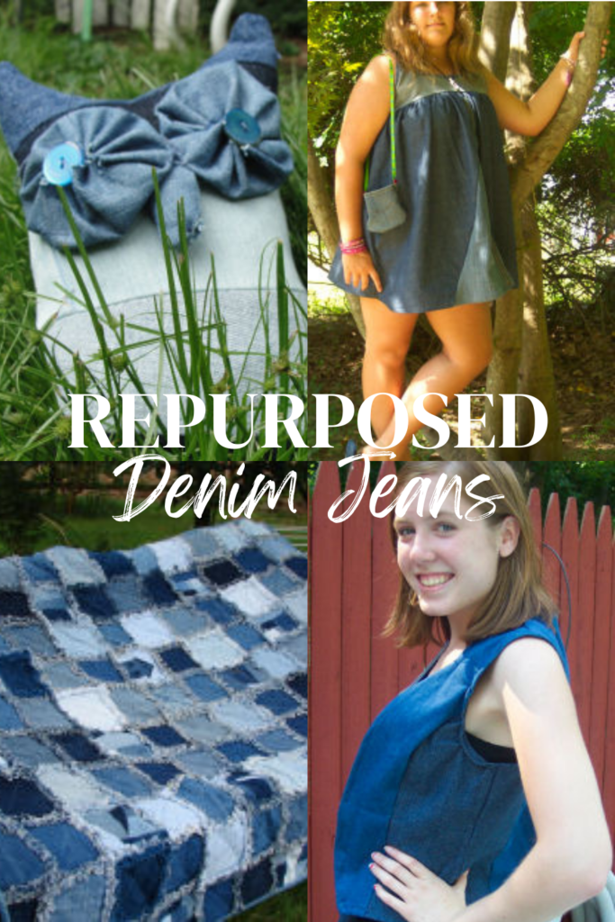 tour of different projects that were made from recycled jeans