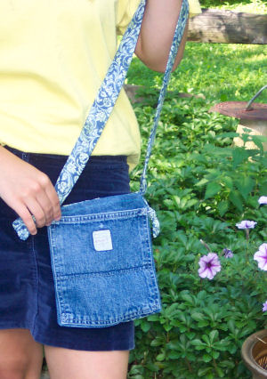 jeans turned into a handbag or pocket book