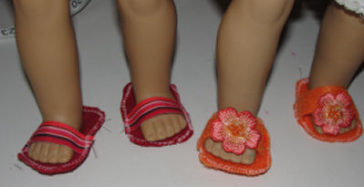 fabric American girl doll sandals