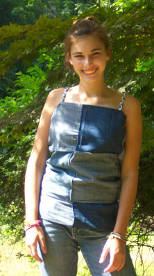 tour of different projects that were made from recycled jeans