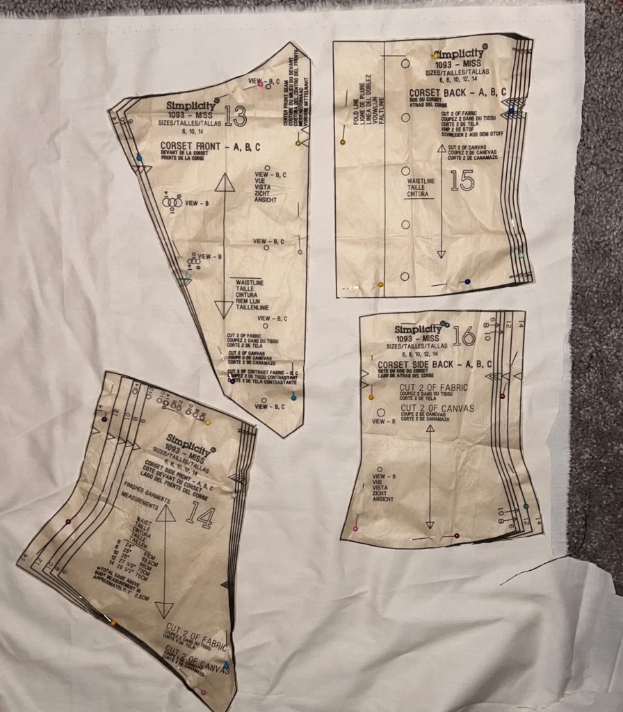 disappearing nine patch made into a halloween corset