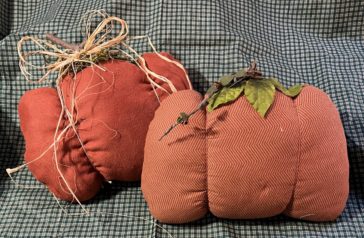 orange fabric made into a pumpkin