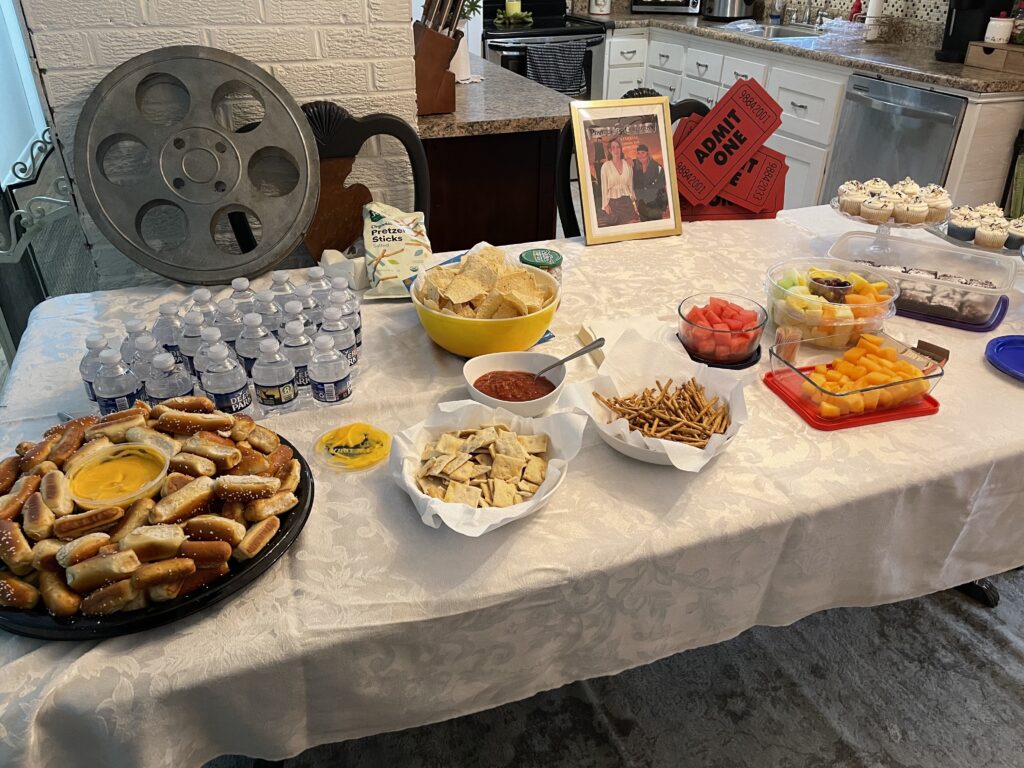 The food spread for the party